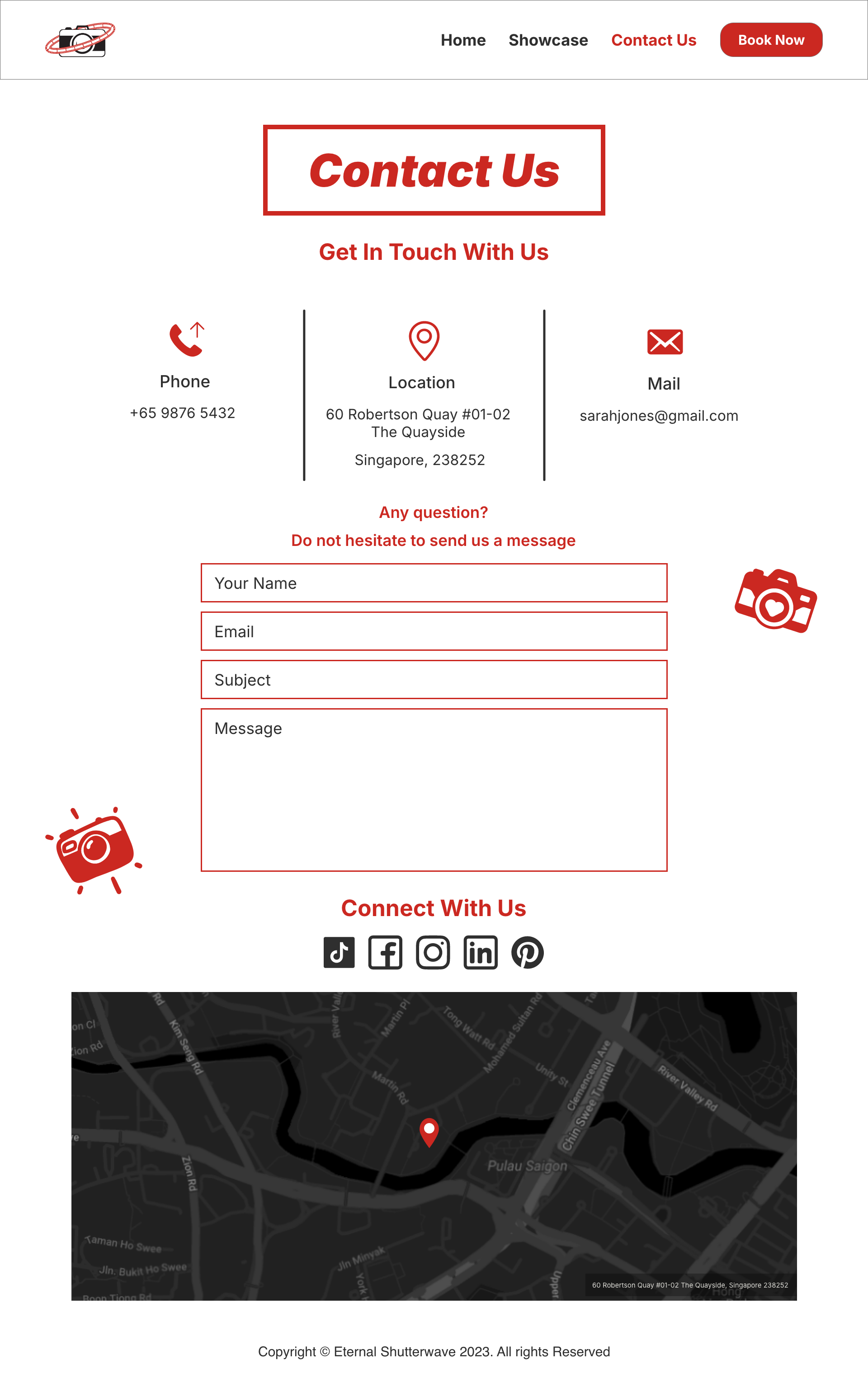 Eternal Shutterwave contact page